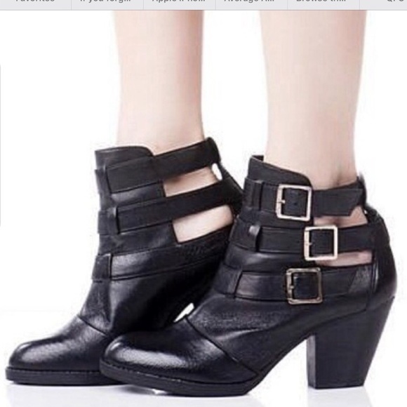 Steve Madden Shoes - Steve Madden Repp Black Leather Ankle Boots Sz 8